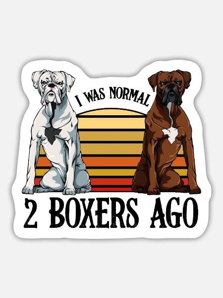 Boxer - Sticker Größe L (20 x 20 cm) - Mattweiß