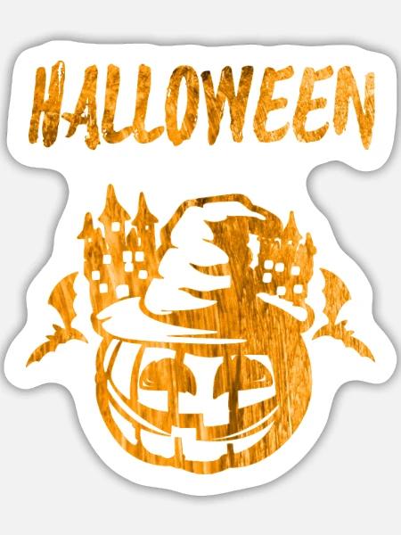 Halloween Kürbis Handabdruck - Sticker Größe L (20 x 20 cm) - Mattweiß