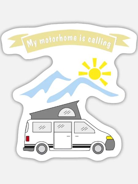 motorhome is calling - Sticker Größe L (20 x 20 cm) - Mattweiß