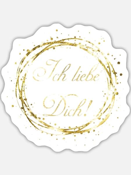 Ich liebe Dich - Sticker Größe L (20 x 20 cm) - Mattweiß