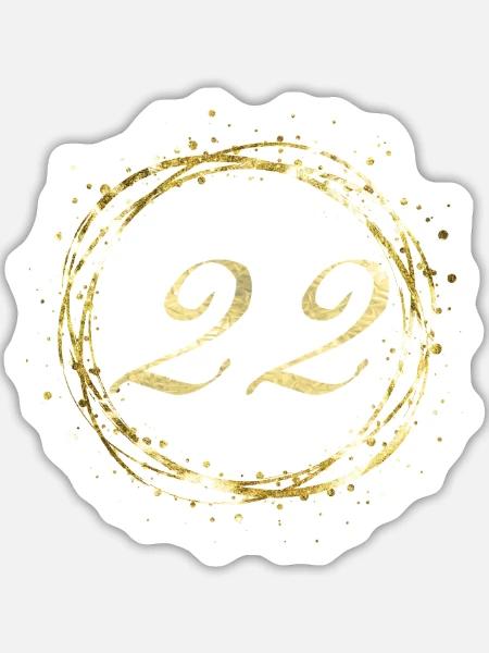 22 - Sticker Größe L (20 x 20 cm) - Mattweiß