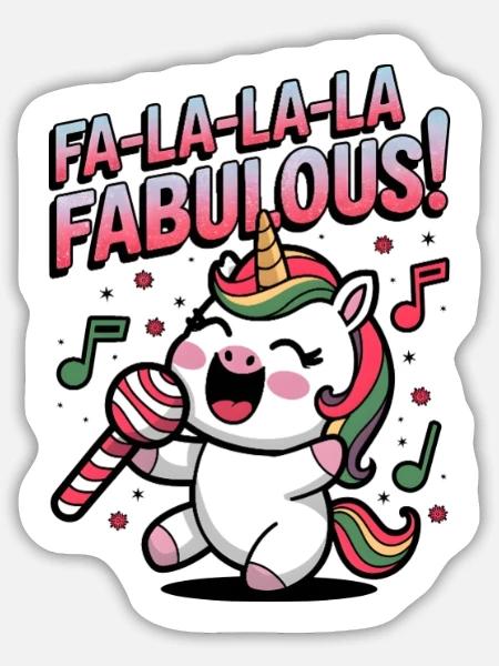 Fa-la-la-la Fabelhaft! - Sticker Größe L (20 x 20 cm) - Mattweiß
