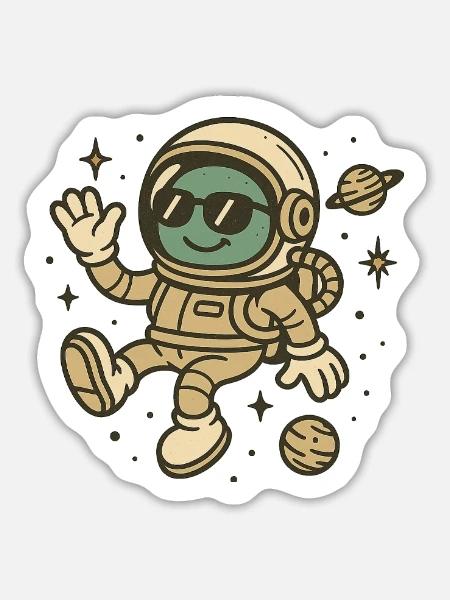Willkommen im All - Sticker Größe L (20 x 20 cm) - Mattweiß