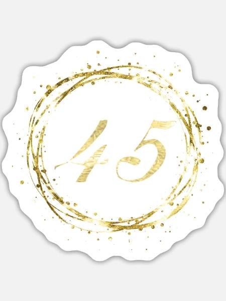 45 - Sticker Größe L (20 x 20 cm) - Mattweiß