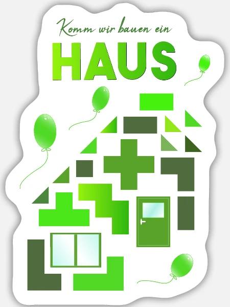 Bausteine Bauklötze bauen - Sticker Größe L (20 x 20 cm) - Mattweiß