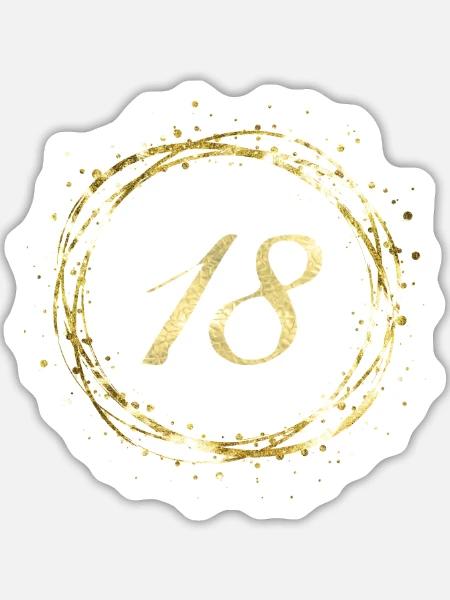 18 - Sticker Größe L (20 x 20 cm) - Mattweiß