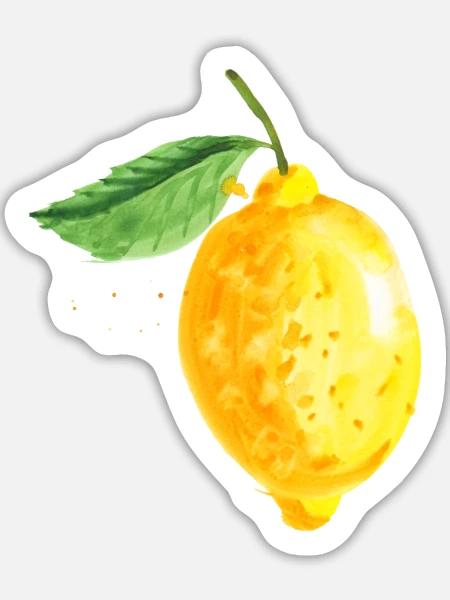 Zitrone - Sticker Größe L (20 x 20 cm) - Mattweiß