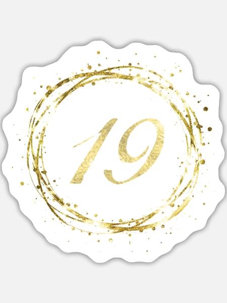 19 - Sticker Größe L (20 x 20 cm) - Mattweiß