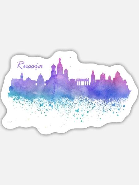Russland - Sticker Größe L (20 x 20 cm) - Mattweiß