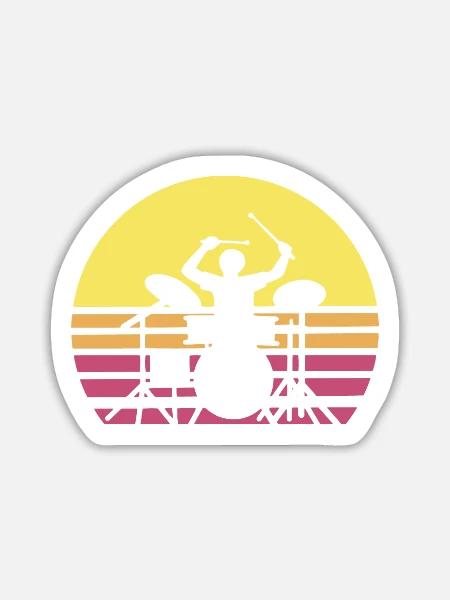 Schlagzeuger Drums Schlagzeug - Sticker Größe L (20 x 20 cm) - Mattweiß