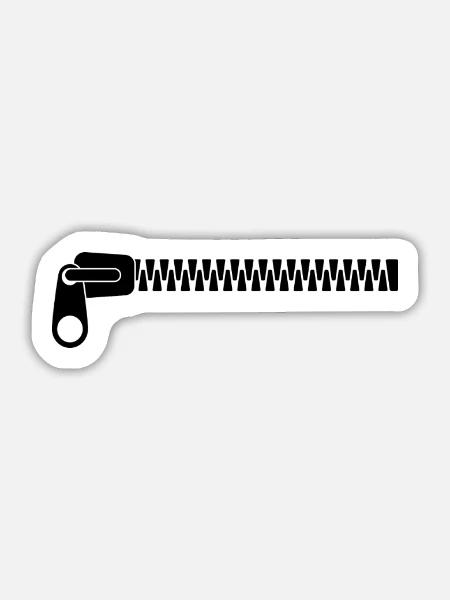 Reissverschluss - Sticker Größe L (20 x 20 cm) - Mattweiß