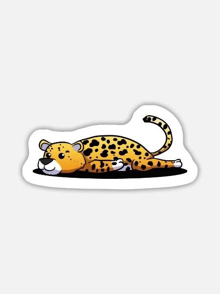 Leopard - Sticker Größe L (20 x 20 cm) - Mattweiß