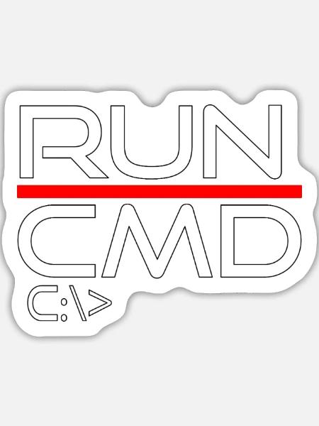 run cmd - Sticker Größe L (20 x 20 cm) - Mattweiß
