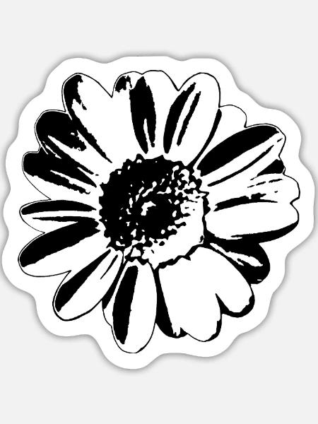 Flower Daisy - Sticker Größe L (20 x 20 cm) - Mattweiß
