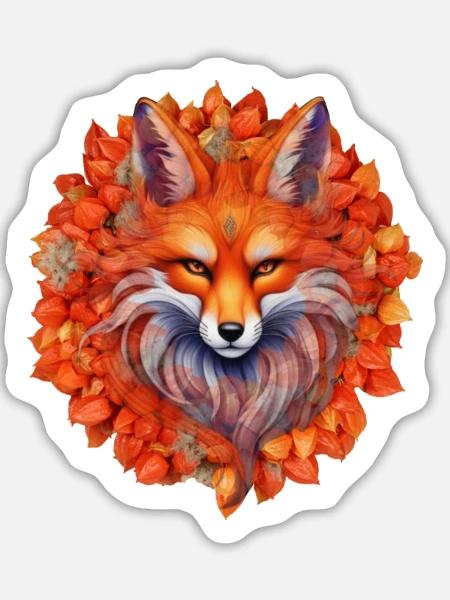 Rotfuchs - Sticker Größe L (20 x 20 cm) - Mattweiß