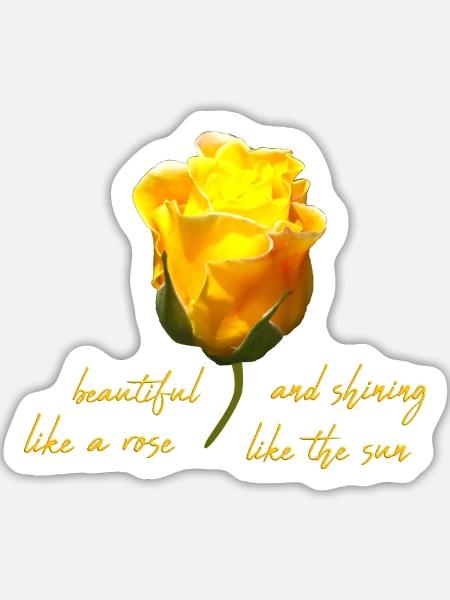 beautiful rose - Sticker Größe L (20 x 20 cm) - Mattweiß