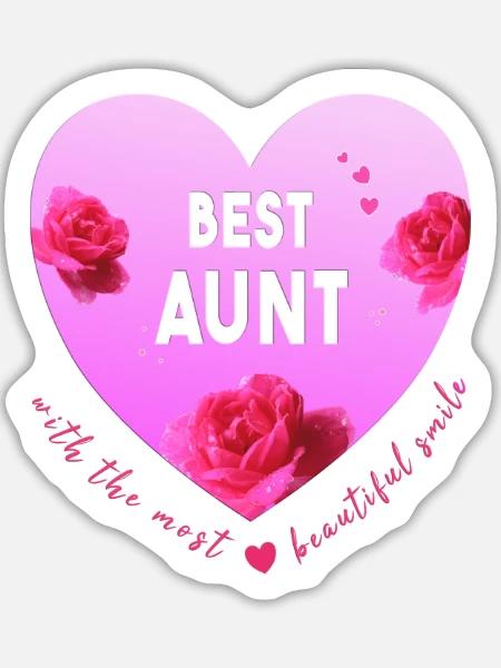 best aunt - Sticker Größe L (20 x 20 cm) - Mattweiß
