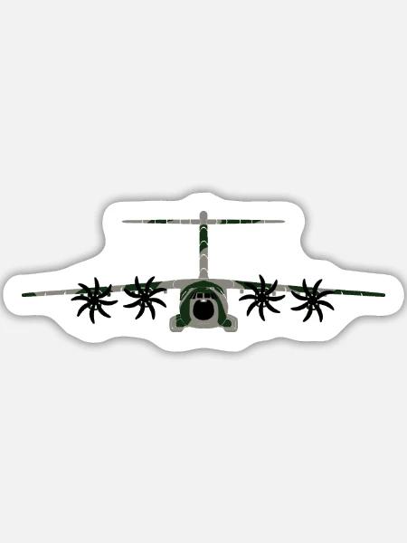 A400M camoflage - Sticker Größe L (20 x 20 cm) - Mattweiß
