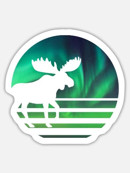Elch - Sticker Größe L (20 x 20 cm) - Mattweiß