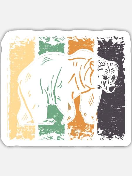 Bär - Sticker Größe L (20 x 20 cm) - Mattweiß