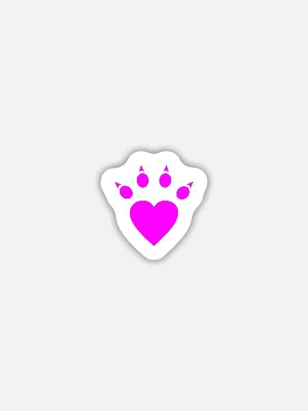 Katzenpfote Herz Pfote - Sticker Größe L (20 x 20 cm) - Mattweiß