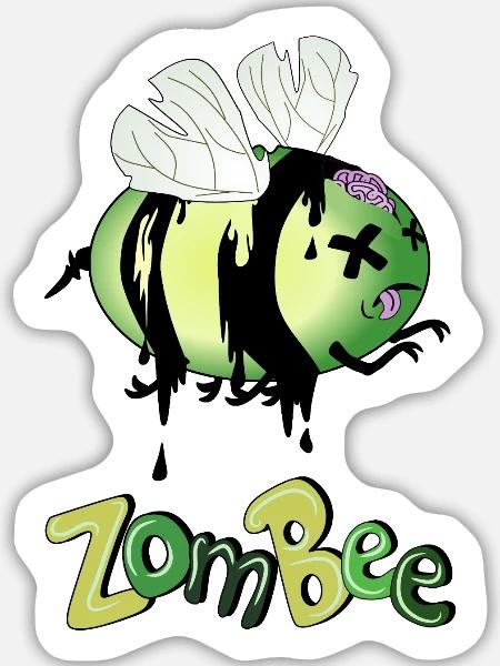 ZomBee - Sticker Größe L (20 x 20 cm) - Mattweiß