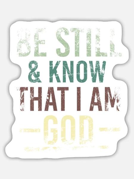 I Am God - Sticker Größe L (20 x 20 cm) - Mattweiß