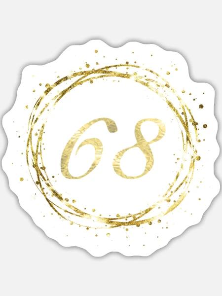 68 - Sticker Größe L (20 x 20 cm) - Mattweiß