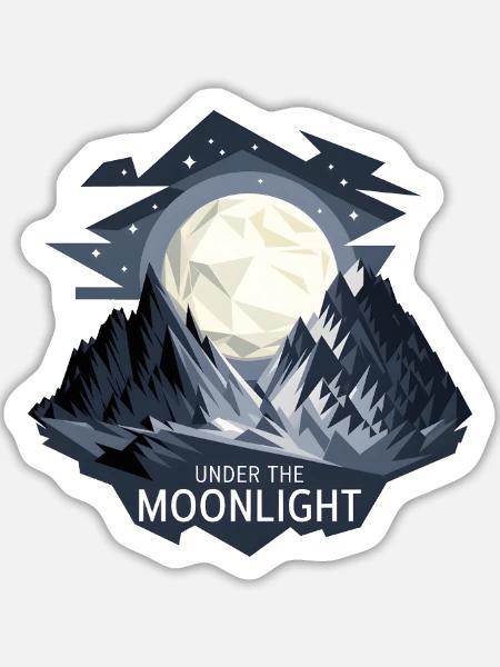 Unter dem Mondlicht - Sticker Größe L (20 x 20 cm) - Mattweiß