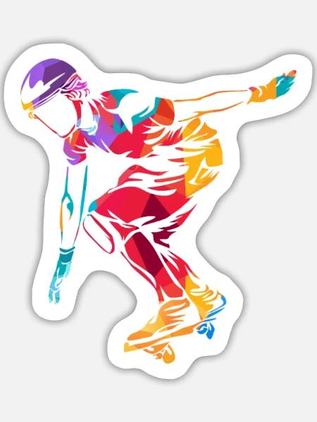 Flinker Waveboard Straßensurfer - Sticker Größe L (20 x 20 cm) - Mattweiß