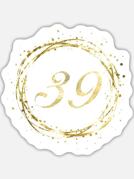 39 - Sticker Größe L (20 x 20 cm) - Mattweiß