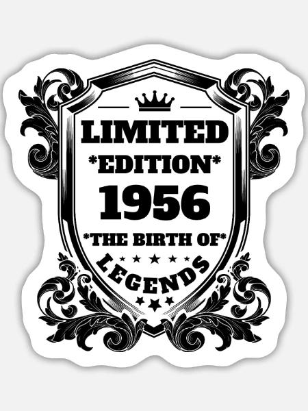 1956 - Sticker Größe L (20 x 20 cm) - Mattweiß