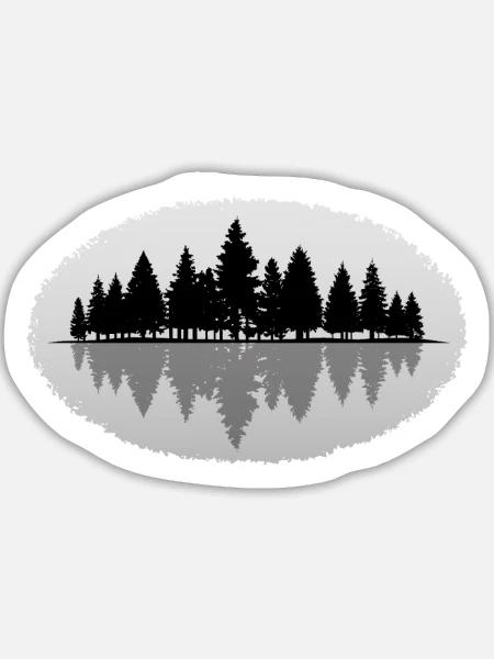 Wald Forest - Sticker Größe L (20 x 20 cm) - Mattweiß
