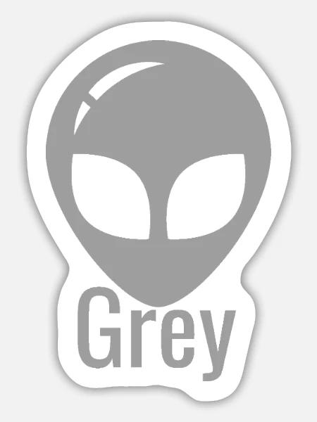Grey - Sticker Größe L (20 x 20 cm) - Mattweiß