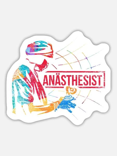 Ruhiger Anästhesist Operationssaal - Sticker Größe L (20 x 20 cm) - Mattweiß
