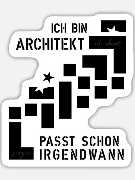 Architekt - Sticker Größe L (20 x 20 cm) - Mattweiß