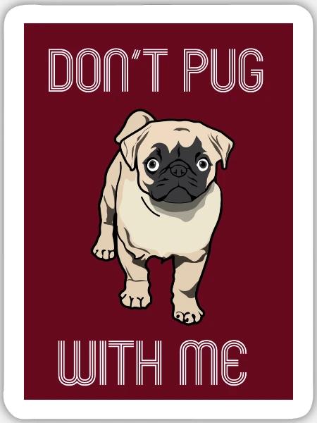 Hund Mops pug - Sticker Größe L (20 x 20 cm) - Mattweiß