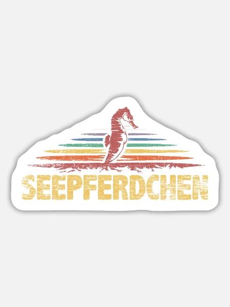Faszinierendes Seepferdchen Riffbewohner - Sticker Größe L (20 x 20 cm) - Mattweiß