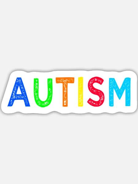 Regenbogen-Autismus: Eine Botschaft der Hoffnung - Sticker Größe L (20 x 20 cm) - Mattweiß