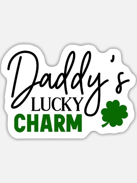 Papa Glücksbringer - Sticker Größe L (20 x 20 cm) - Mattweiß