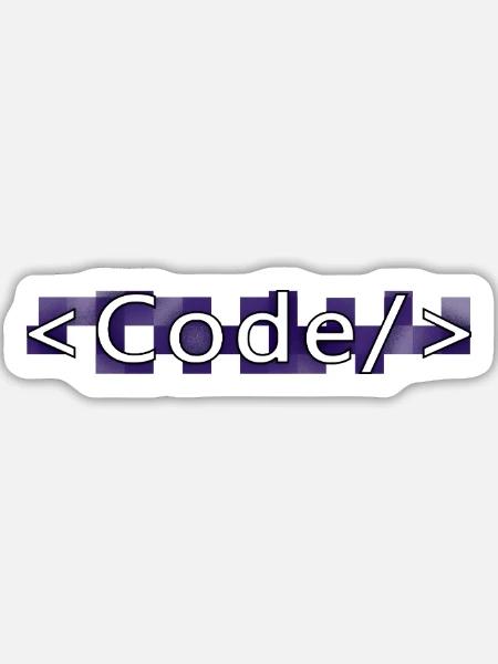 Codestil (lila) - Sticker Größe L (20 x 20 cm) - Mattweiß