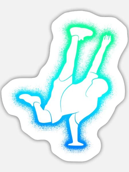 Breakdance Tanz Breakdancer Kinder Breakdancing - Sticker Größe L (20 x 20 cm) - Mattweiß