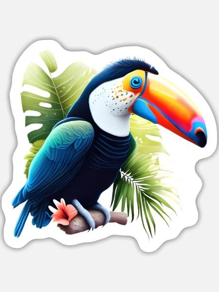 Tukan Naturliebhaber - Sticker Größe L (20 x 20 cm) - Mattweiß