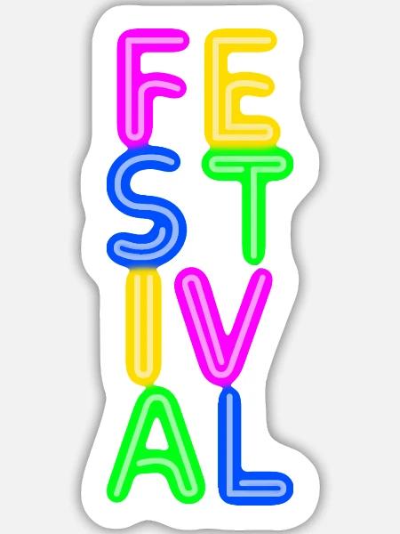 Festival - Sticker Größe L (20 x 20 cm) - Mattweiß
