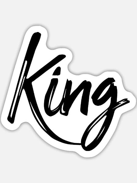 King - Sticker Größe L (20 x 20 cm) - Mattweiß