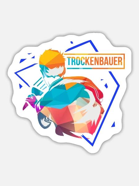 Vielseitiger Trockenbauer Innenausbau - Sticker Größe L (20 x 20 cm) - Mattweiß