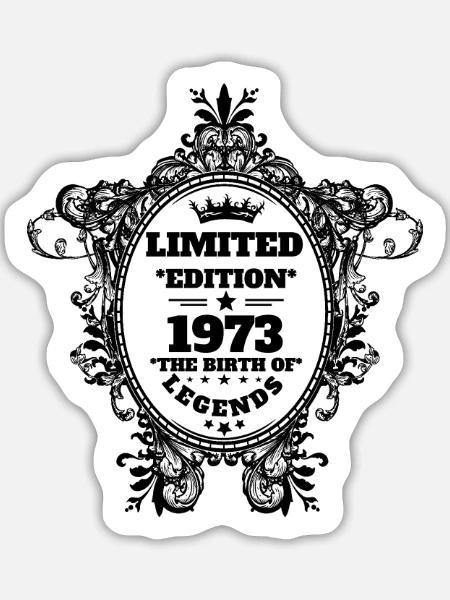 1973 - Sticker Größe L (20 x 20 cm) - Mattweiß