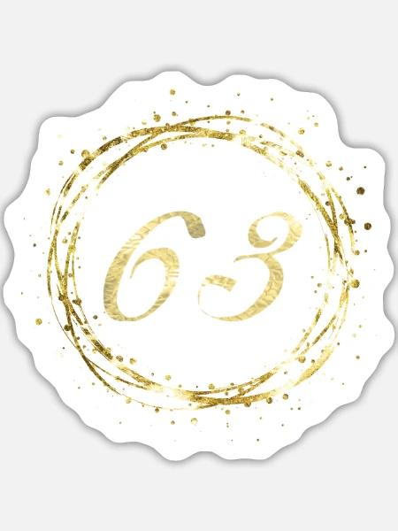 63 - Sticker Größe L (20 x 20 cm) - Mattweiß