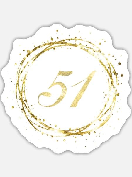 51 - Sticker Größe L (20 x 20 cm) - Mattweiß