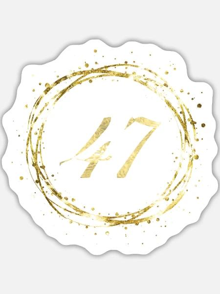 47 - Sticker Größe L (20 x 20 cm) - Mattweiß
